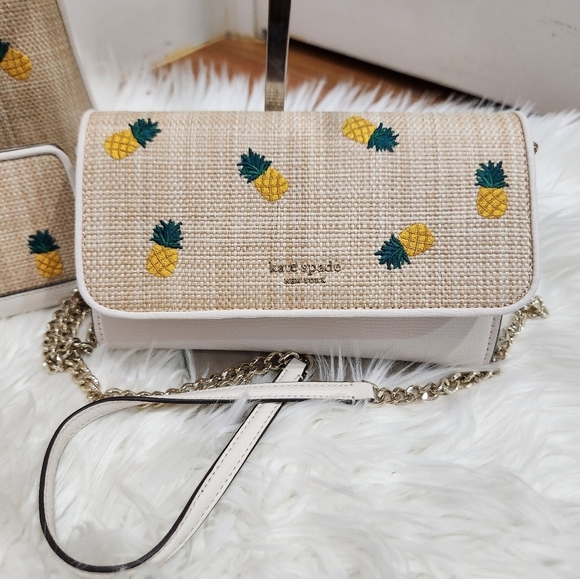 🔹Kate Spade🔹️ Darcy Small Pineapple Bag Set Of 3 Bundle Crossbody And  Wallet - Picture 11 of 15